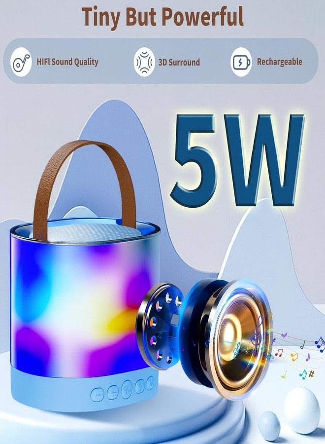 QLECT Portable Karaoke Bluetooth Speaker with Wireless Mic, 5W HiFi Sound, RGB LED Lights, Voice Change Effects, Rechargeable, for Kids & Adults, Home & Outdoor Party(Blue) - Image 2